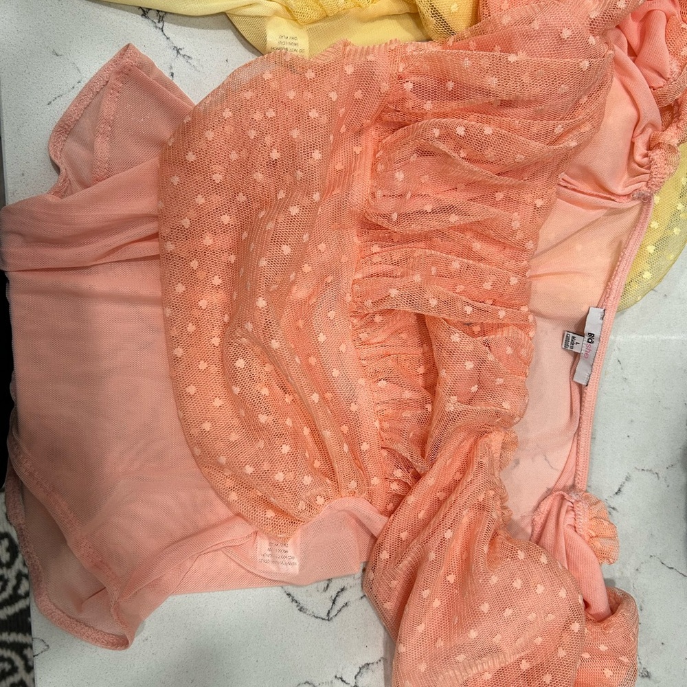 Yellow and peach beautiful body suite size large